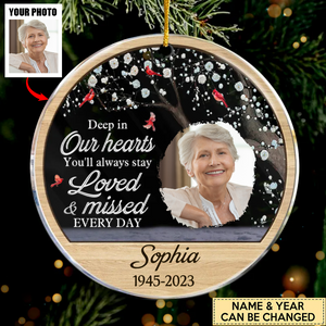 Custom Photo Those We Love Don't Go Away - Memorial Personalized Custom Ornament