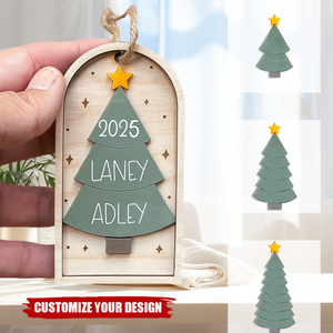 Personalized Family Christmas Tree 3D Ornament