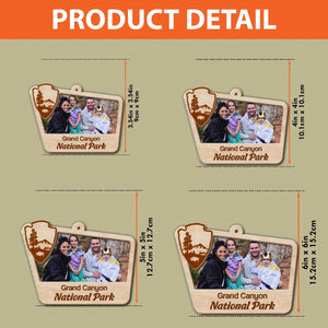 Personalized National Park Trip Ornament, Custom Family Photo Keepsake