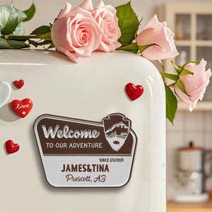 Personalized Adventure Wood Fridge Magnet