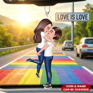 Custom LGBTQ Love Car Ornament β Personalized Romantic Gift For LGBTQ Partners