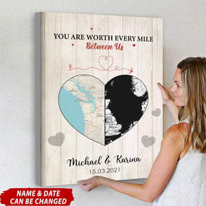 I Love You More Than The Miles Between Us Personalized Gifts Custom Canvas