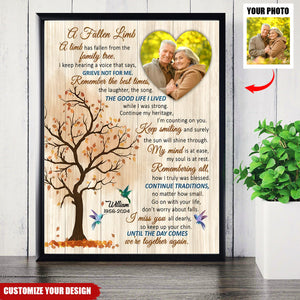 A Limb Has Fallen In The Family Tree- Personalized Memorial Canvas