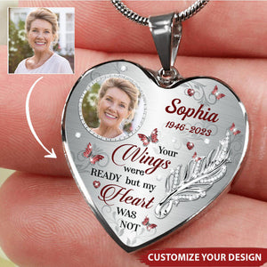 Upload Photo Memorial Gift Personalized Heart Necklace