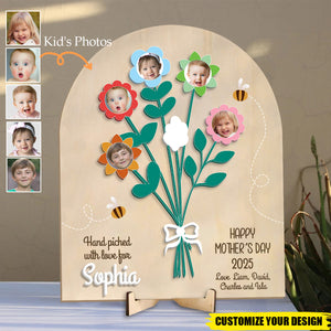 Personalized Flower Bouquet Photo Frame, Mother's Day Sign