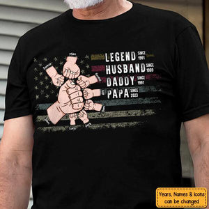 Legend Husband Daddy Papa Personalized Shirt