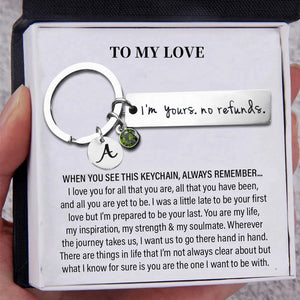 To My Love - Personalized Birthstone Couple Keychain
