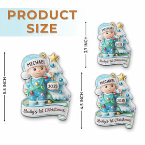 Personalized Christmas Newborn Baby Shower Ornament