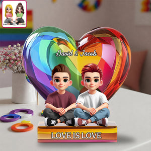 Love Is Love - Personalized LGBT Support Acrylic Plaque