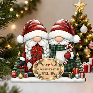 Growing Old Together Anniversary Gift, Custom Couple Wood Plaque