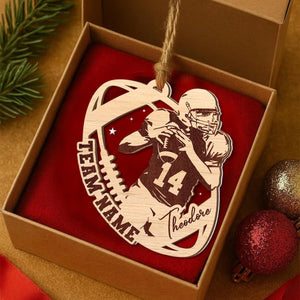 Personalized Football Ornament, Football Player Christmas Keepsake