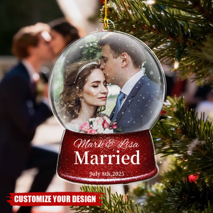 Engaged Married Custom Photo Ornament,Wedding Ornament