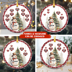 Gift For Grandma - Personalized Christmas Snowman Ornament