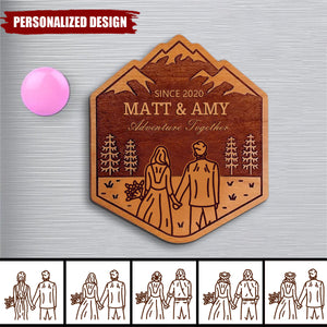 Personalized Outdoor Lovers Couple Gift Fridge Magnet