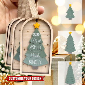 Personalized Family Christmas Tree 3D Ornament