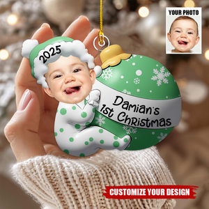 Baby’s First Christmas Personalized Photo Ornament