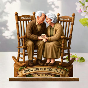 Love That Grows With Time Couple Personalized Wood Plaque