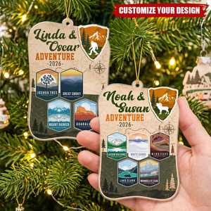 Personalized National Park Trip Ornament-Mountains Christmas Keepsake