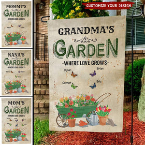 Garden Where Love Grows- Personalized Funny Rustic Garden Flag