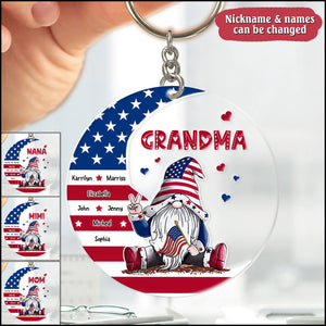 4th Of July Grandma's Sweetheart -Gift For Grandma, Mom Personalized Acrylic Keychain
