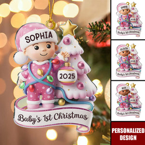 Personalized Christmas Newborn Baby Shower Ornament