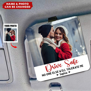 Drive Safe-Personalized Custom Photo Gifts For Couple Car Visor Clip