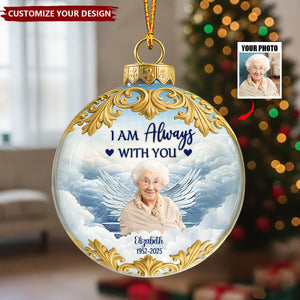 God Holds You in His Arms - Custom Photo Memorial Ornament