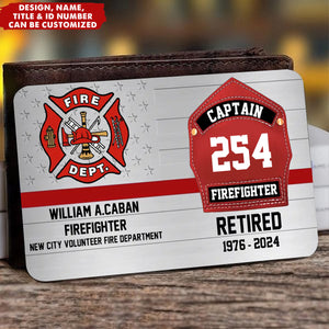 Personalized Firefighter Helmet Shields Badge Custom Department & Name Wallet Card