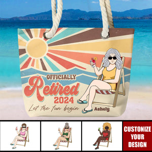 Retirement - Let The Fun Begin - Personalized Beach Bag