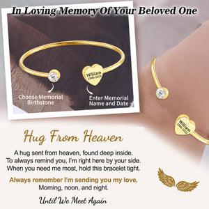 Personalized Heart Bracelet With Birthstone and Name