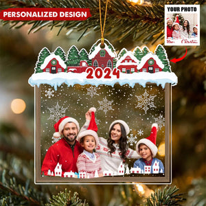 Personalized Custom Photo Family 2024 Christmas Ornament