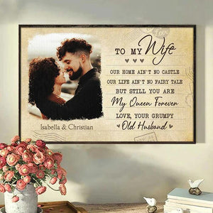 You're My Queen Forever - Upload Image, Gift For Couples - Personalized Canvas