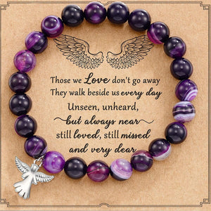 Those We Love Don't Go Away Natural Stone Stretch Bracelet