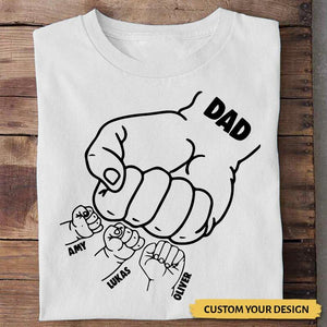Dad Hand Bumps - Personalized T-Shirt - Best Gift For Father
