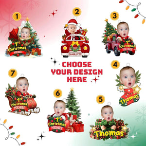 Custom Baby Face First Christmas Petsonalized Ornament