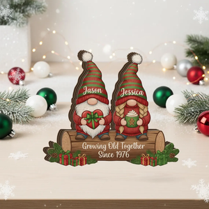 Christmas Growing Old Together Wooden Plaque, Anniversary Decor