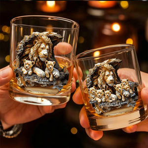 Best Dad In The Wild Land - Personalized Whiskey Glass Father's Day Gift