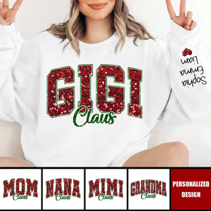 Personalized Grandma Claus Sweatshirt With Child's Name