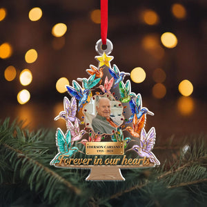 Custom Photo Hummingbird Memorial Ornament