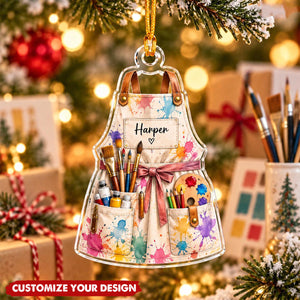 Personalized Artist Christmas Ornament, Painter Gift, Art Lover Keepsake