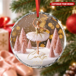 Personalized Ballerina Ornament, Ballet Girl Dancing Design Gift