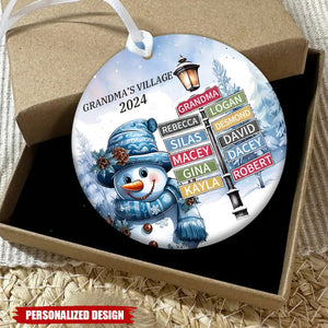Grandmas Keepsake Snowman Ornament With Kids Personalized Ornament