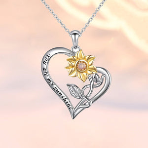 S925 Pure Silver Fashion Sunflower Double Color Necklace