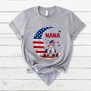 Personalized Grandma Moon American Flag T-Shirt