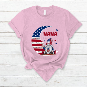 Personalized Grandma Moon American Flag T-Shirt