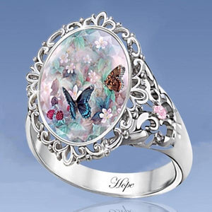 Colorful Zircon Romantic Butterfly Ring