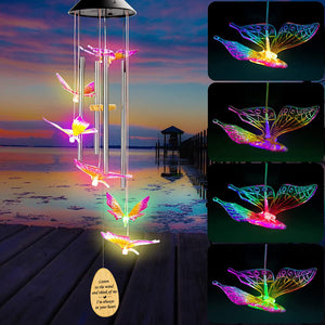 Butterfly Solar Memorial Wind Chimes