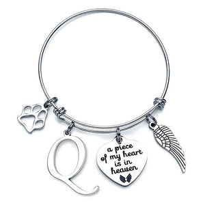 Memorial A Piece Of My Heart In Heaven Dog Paw Bracelet