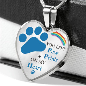 Dog Memorial Necklace You Left Paw Prints on My Heart