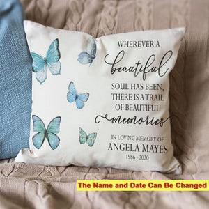 Personalized Memorial Butterflies Pillow Case